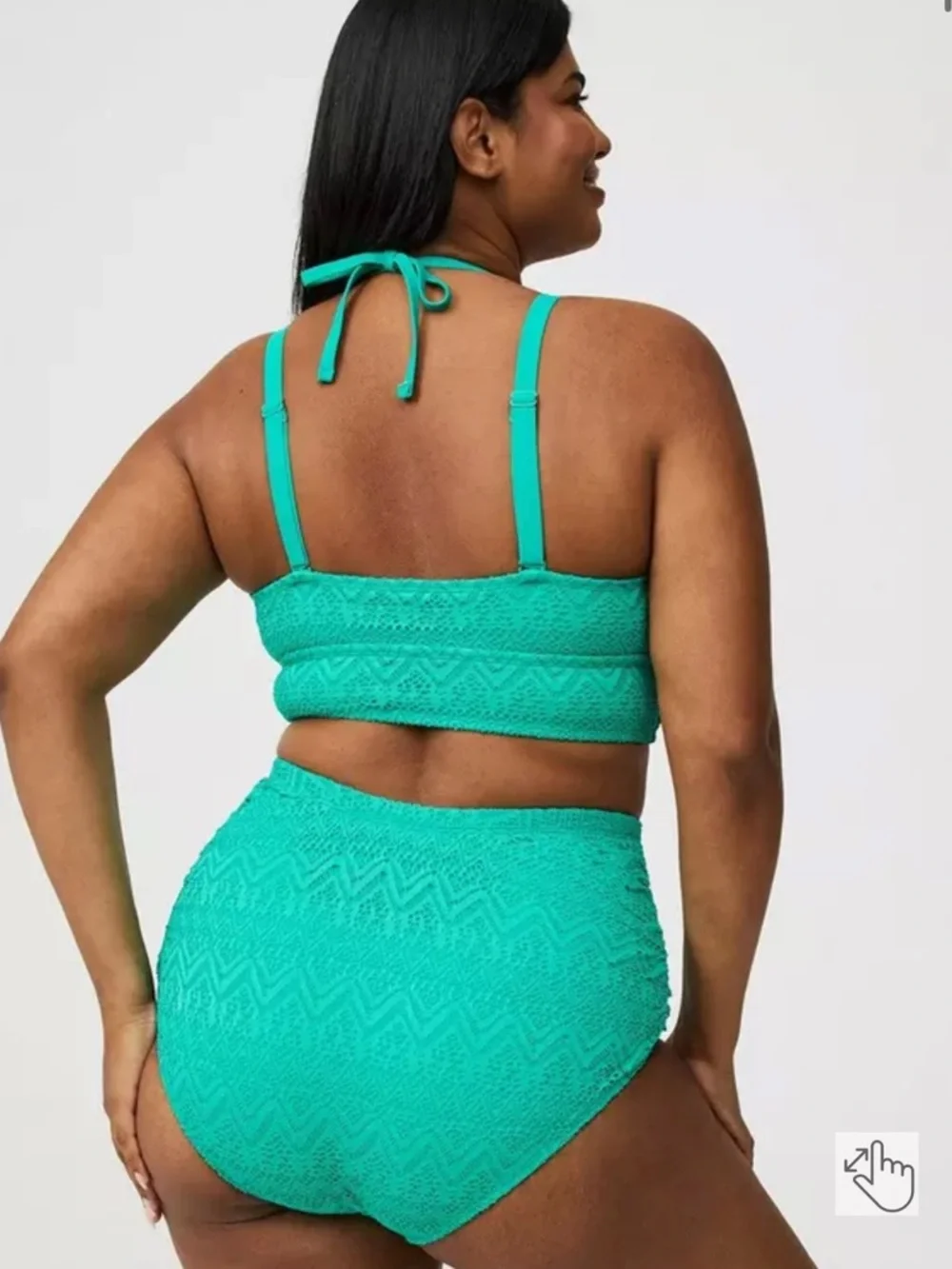 New TORRID High-Rise Crochet Swim Bottom size 00/1 - Picture 2 of 8